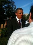 photo3 from Beckett - Mr. President The President speaks to a festivities participant
